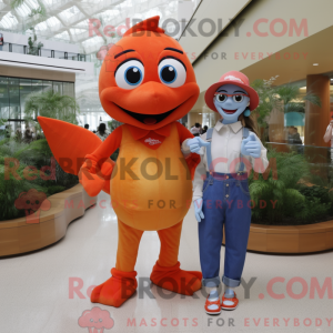 Oransje laks maskot drakt...