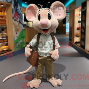 Tan Mouse mascottekostuum...