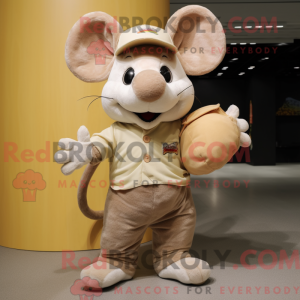 Tan Mouse mascottekostuum...