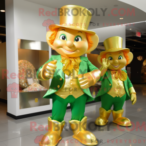 Guld Leprechaun maskot...