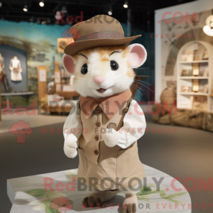 Tan Dormouse mascot costume...