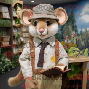 Tan Dormouse maskot kostume...