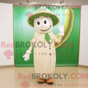 Beige grønne bønner maskot...