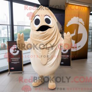 Beige Croissant mascot...