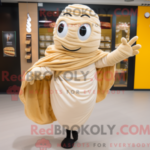 Beige Croissant mascot...