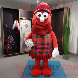 Rød Golf Bag maskot kostume...