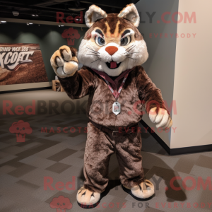 Brun Bobcat maskot kostume...