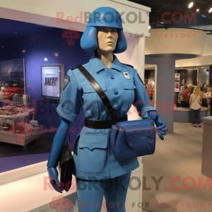 Blå Gi Joe maskotdraktfigur...