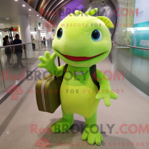 Lime Green Axolotls mascot...