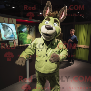 Groene ezel mascottekostuum...