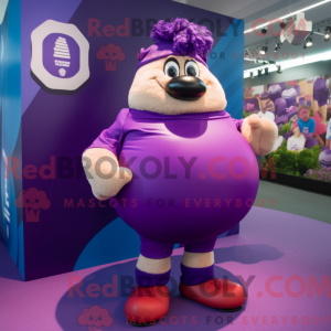 Purple Rugby Ball mascot...