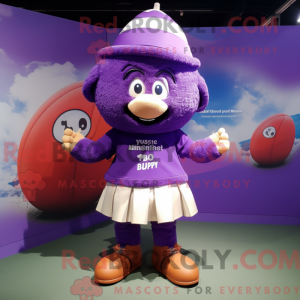 Purple Rugby Ball mascot...