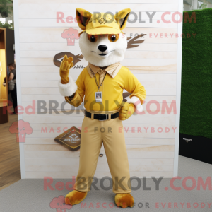 Gold Fox-mascottekostuum...
