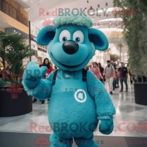 Cyan Sheep-maskotdraktfigur...