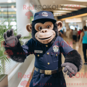 Navy sjimpanse maskot drakt...