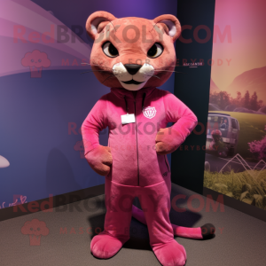 Pink Jaguarundi maskot...