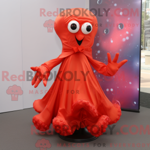 Red Octopus mascot costume...