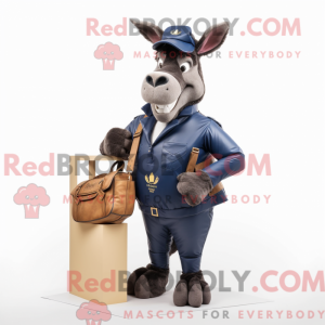 Navy Donkey maskot kostume...