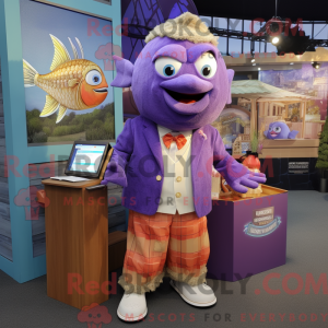 Postava maskota Purple Fish...