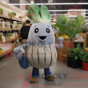 Grå reddik maskot kostyme...