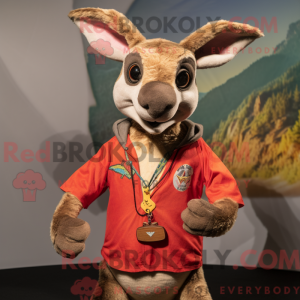 Rød kænguru maskot kostume...