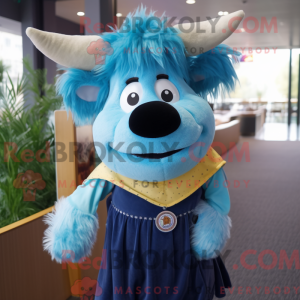 Blue Yak mascot costume...
