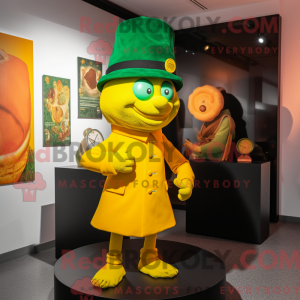Gul Leprechaun Hat maskot...