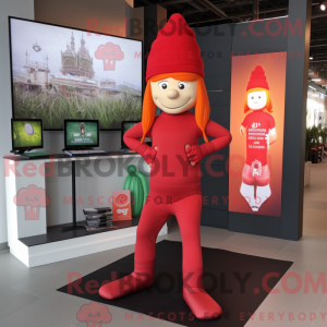 Red Leprechaun Hat mascot...