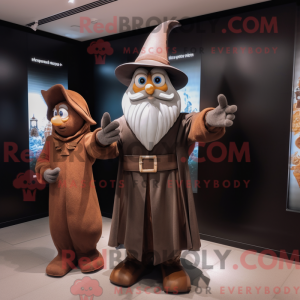 Brown Wizard mascot costume...