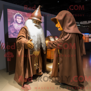 Brown Wizard mascot costume...
