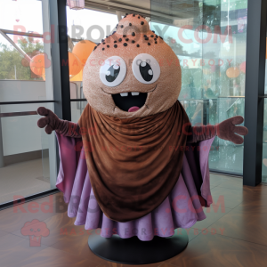 Rust Cupcake mascot costume character dressed with a Evening Gown and Shawls