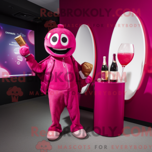 Magenta champagne maskot...