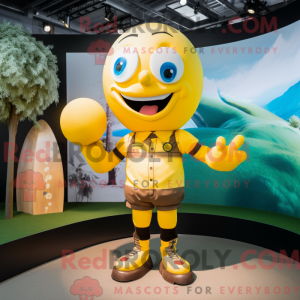 Yellow Rugby Ball mascot...