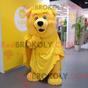 Yellow Lion mascot costume...