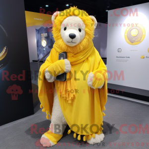 Yellow Lion mascot costume...