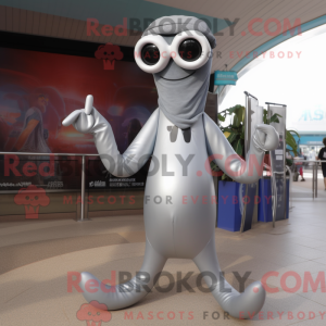 Silver Squid mascot costume...