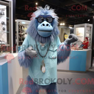 Sky Blue Baboon mascotte...