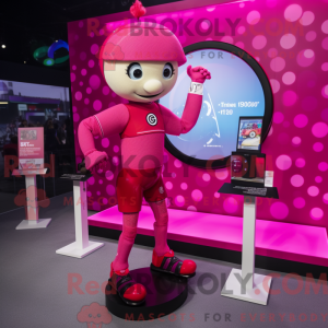 Magenta Unicyclist mascot...