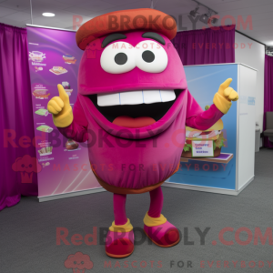 Magenta Hamburger maskotka...