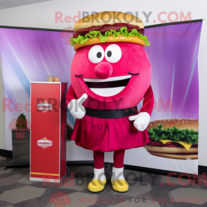 Magenta Hamburger maskot...