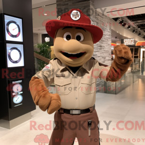 Brun Fire Fighter maskot...