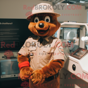 Brown Fire Fighter mascotte...
