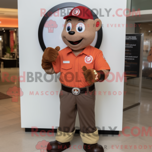 Brown Fire Fighter mascotte...