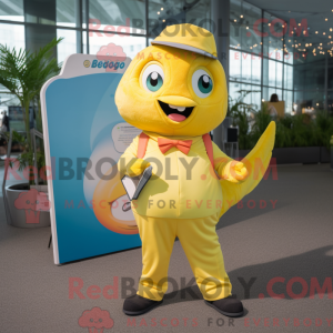 Citron gul laks maskot...
