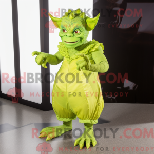 Lime Green Gargoyle mascot...