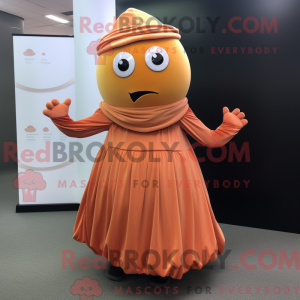 Rust Apricot mascot costume...