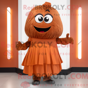 Rust aprikos maskot drakt...