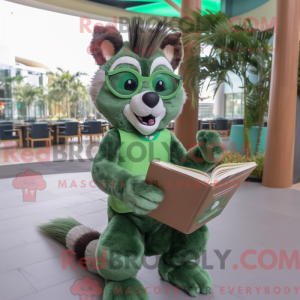 Grøn Civet maskot kostume...
