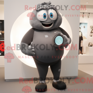 Gray Rugby Ball mascot...