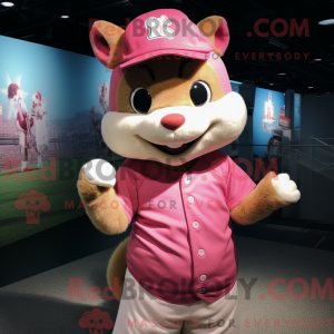 Pink Chipmunk maskot...